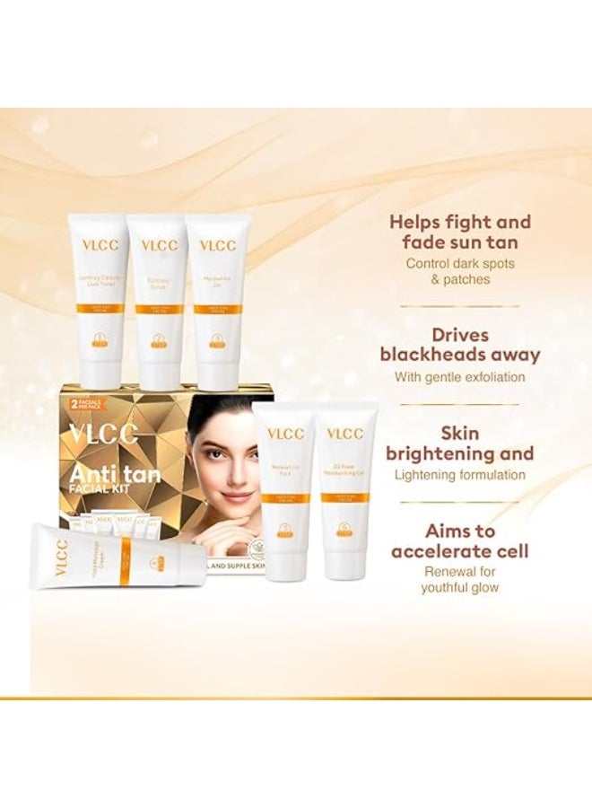 VLCC Anti Tan Facial Kit - 60 g | Power of 25 Vital Ingredients | Fights Sun Tan, Dark Spots, and Sun Spots | Even Nourishes and Protects Skin from UV Rays. - Image 3